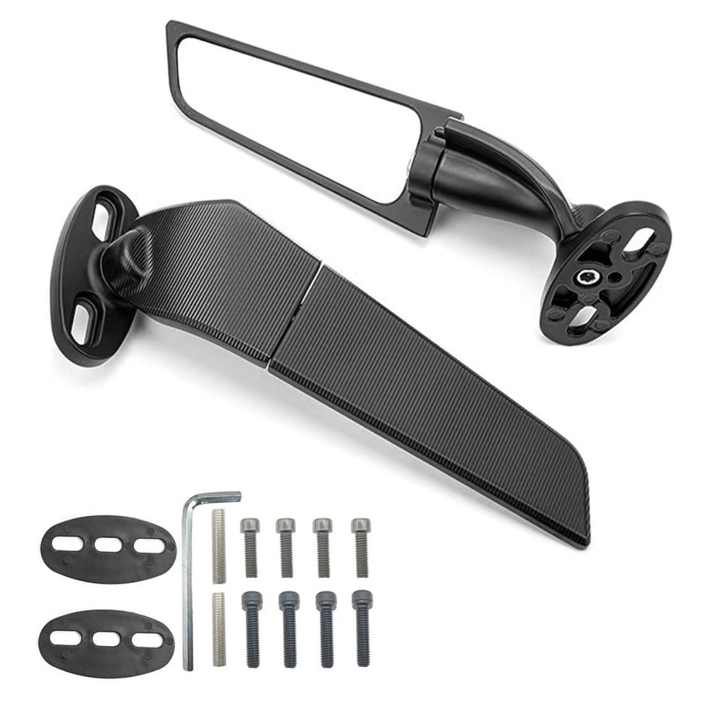 Motorcycle Mirrors Wing Rearview Mirrors Compatible‎ Standard Model NEW - Picture 4 of 13